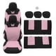 thumbnail image 1 of Kit universal de 9 fundas para asientos de coche Unique Bargains lavables patrón de mariposa color rosa, 1 of 7