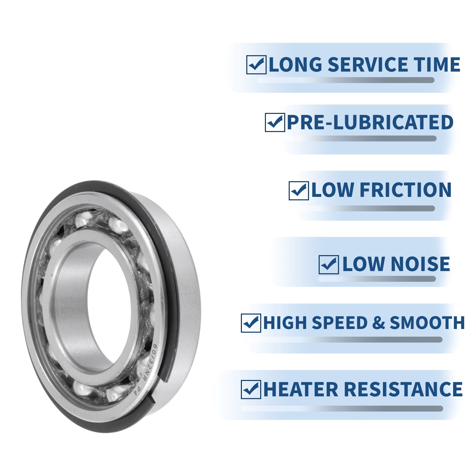 Unique Bargains 60/32NR Deep Groove Ball Bearings 32x58x13mm P4 Open Type Lubricated Bearings 1 Pcs Car Scooter Skateboard Wheel Universal Silver Tone