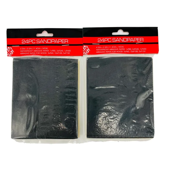 Sandpaper Assorted Grit 48 Sheet Sanding Size 5.5 X 4.5 Inch Wood Paint