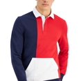 thumbnail image 2 of Club Room Men’s Colorblocked Rugby Shirt, Red, S, 2 of 3