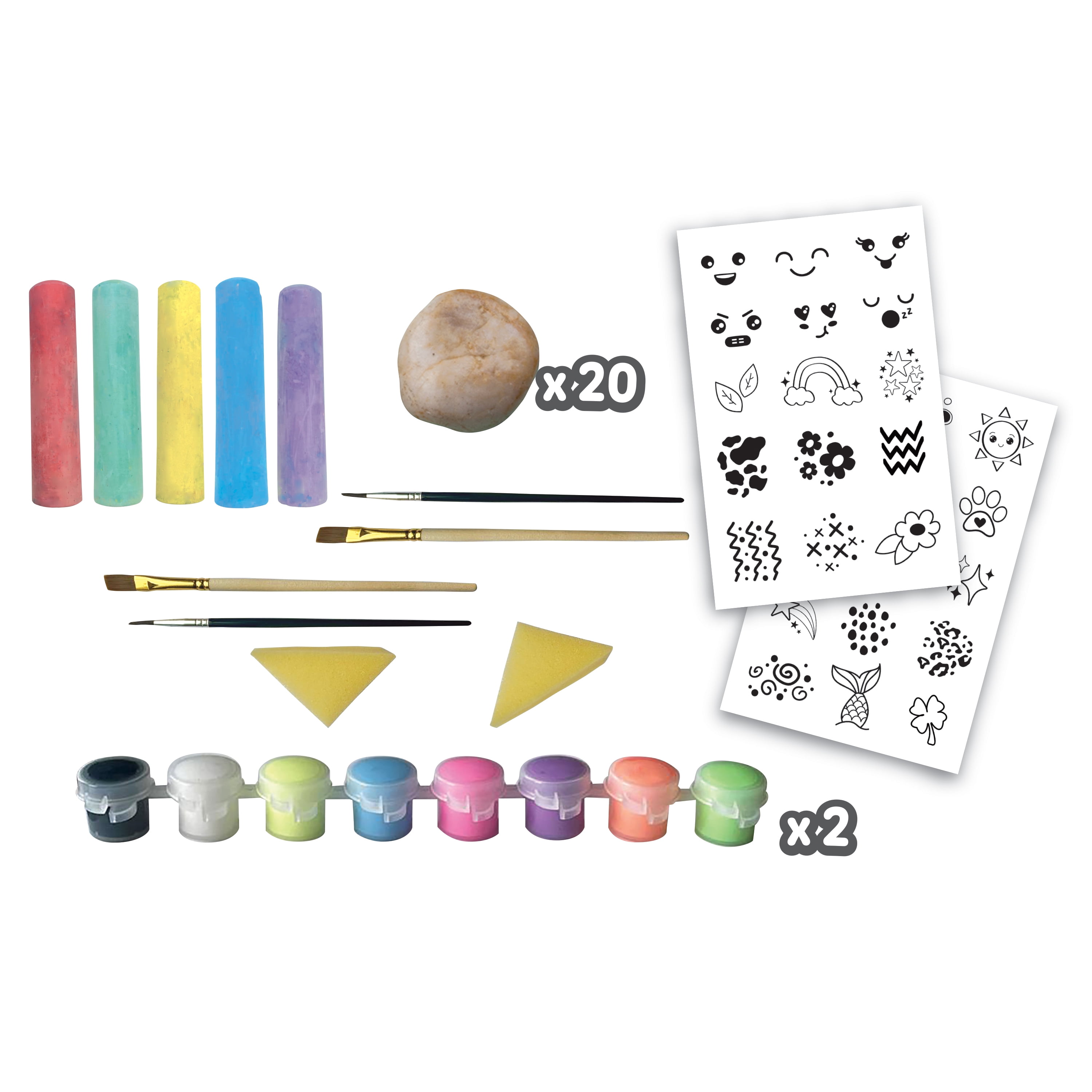 Creativity for Kids Chalk n’ Rock Bucket Kit | Paint, Glow & Build a Colorful 20-Rock Snake (Ages 6+)