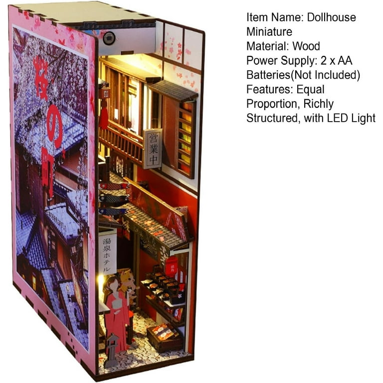Cutefun Rose Detective Agency，DIY Book Nook Kits for Adults - Wooden  Dollhouse- 3D Puzzle with LED Lights - Miniature House Kit for Collectors  and