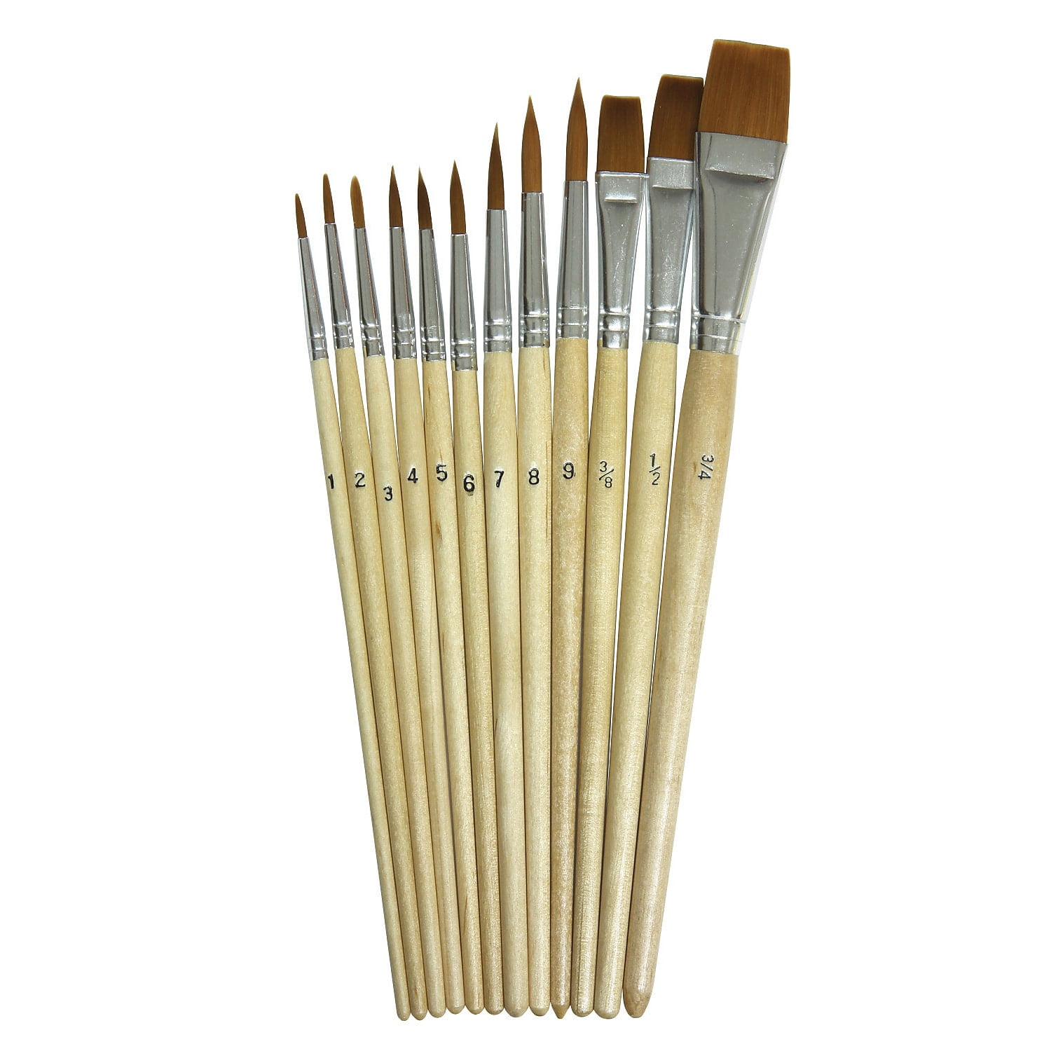 Pacon CK-5136-3 Creativity Street Watercolor Brushes, Assorted Sizes - 12 Per Pack - Set of 3