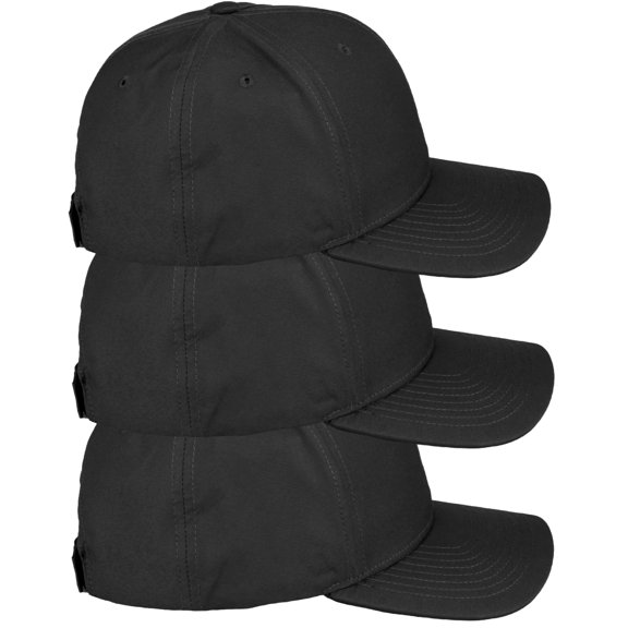 Daxton Premium Mid Profile Hat Semi Curved Visor Structured Cap 3 Pack - Black,Black,Black