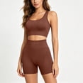 thumbnail image 2 of Shrysg Women's 2 Piece Sets Wireless Push Up Sports Yoga Bra with High Waist Booty Scrunch Biker Shorts Set for Gym Coffee, 2 of 8