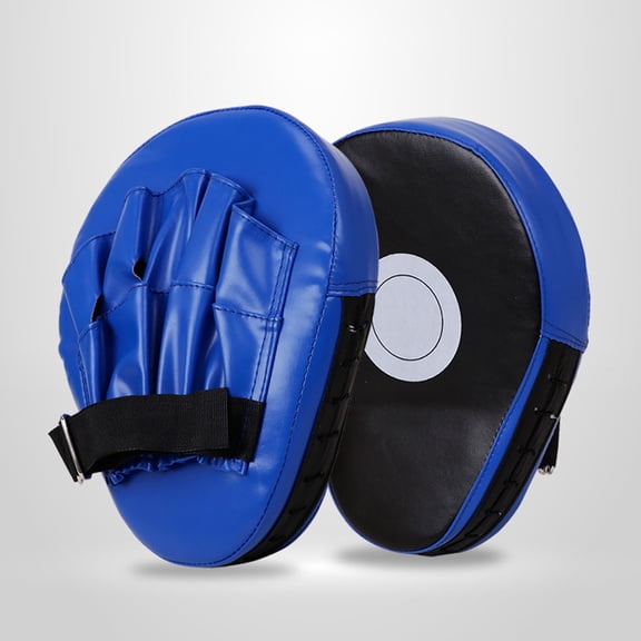 2Pcs Focus Boxing Mitts for Blocking,MMA Punching Boxing Training Hand Target Pads,PU Leather Punching Kicking Palm Pads,Blue