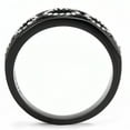 thumbnail image 2 of IP Black(Ion Plating) Stainless Steel Ring with Top Grade Crystal in Clear for Women Clear Stone Color Style TK3046 Size 8, 2 of 3