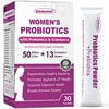 Probiotics for Women with Prebiotics Fiber 50-Billion-CFUs 13 Strains - Supports Digestive & Immune Health, No Refrigeration, Gluten & Soy Free 30 Packets