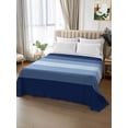 thumbnail image 3 of King Size Flat Sheet Only, Navy Blue Ombre Soft Brushed Microfiber Bed Sheets, Gradient Navy Blue Woods Farmhouse Hotel Quality Breathable Bedding Top Sheet, Easy Care, 105"x98", 3 of 9