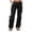 Black, variant on Women's Cargo Pants Casual Baggy Stretchy Trousers with Pockets Relaxed Fit Woman Trendy Straight Leg Casual Y2k Work Trousers