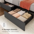thumbnail image 4 of Tamaño completo forrado marco de cama con 4 almacenamiento cajones, adjustable cabecero, wood slats support - no necesita colchón base, easy to assemble (gris), 4 of 8