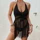 thumbnail image 1 of WILLBEST Traje de Baño para Mujer, Vacaciones En La Playa, Sexy, Tejido A Mano, con Tirantes, Hueco, Borla Larga, Bikini, Top Corto, 1 of 6