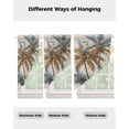 thumbnail image 4 of Navy Blue Brown Palm Tree Swag Valances for Windows, Tropical Leaves Vintage Rod Pocket Sheer Valances for Small Windows, Swag Toppers Light Filtering for Kitchen Living Room 2 Panels 28''x36'', 4 of 6