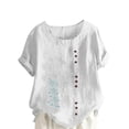 thumbnail image 1 of Túnica de Manga Corta Tops para las Mujeres Océano Pescado Impreso Blusa, Ropa Casual Ver Botón Arriba Camiseta, 1 of 4