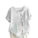 thumbnail image 1 of Túnica de Manga Corta Tops para las Mujeres Océano Pescado Impreso Blusa, Ropa Casual Ver Botón Arriba Camiseta, 1 of 4