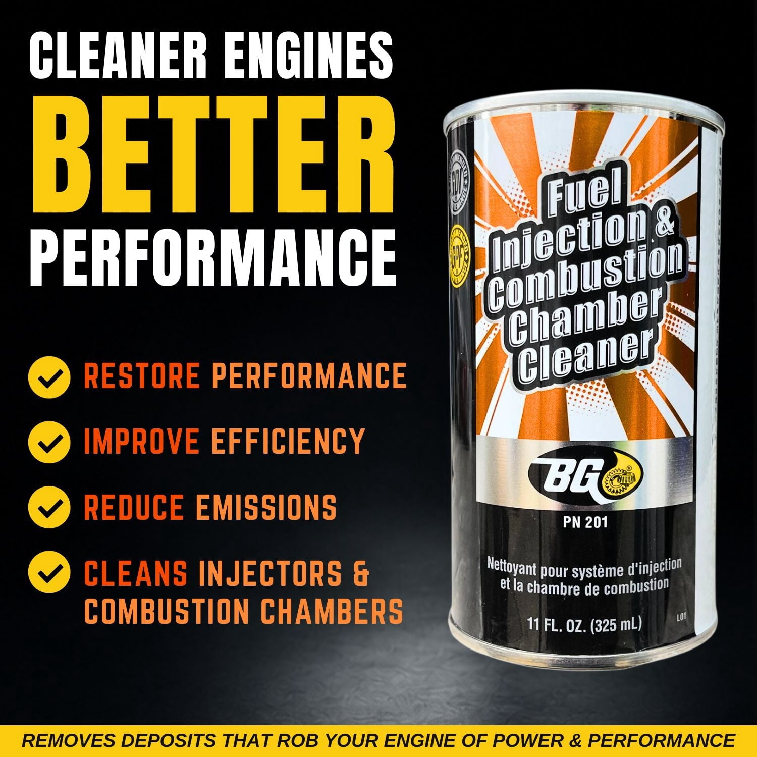 BG Fuel Injection & Combustion Chamber Cleaner, Injector Cleaning