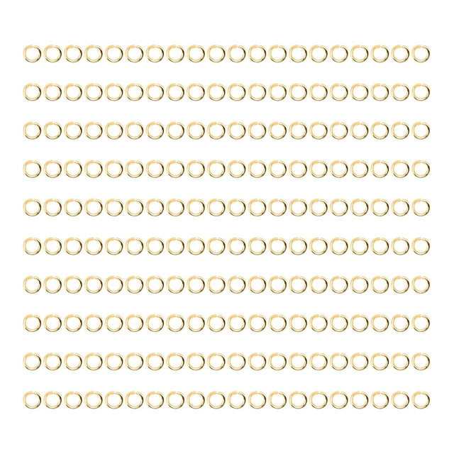 200 Pcs Jump Rings Multipurpose Stainless Steel Gold Open Jump Ring DIY Jewelry Connection Buckle