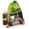 thumbnail image 6 of Camping Portable Spice Containers 6 Piece Empty Spice/Herb Salt & Pepper Shakers Bottles with 2 Sided Shaker Lids Ketchup Squeeze Bottles Mesh Carry Bag Camp Cooking (SPICES NOT INCLUDED), 6 of 7