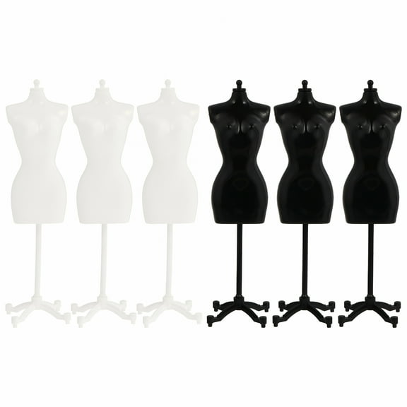 LAMIRO 6PCS Dress Form Gown Display Stand for Dresses - White/Black