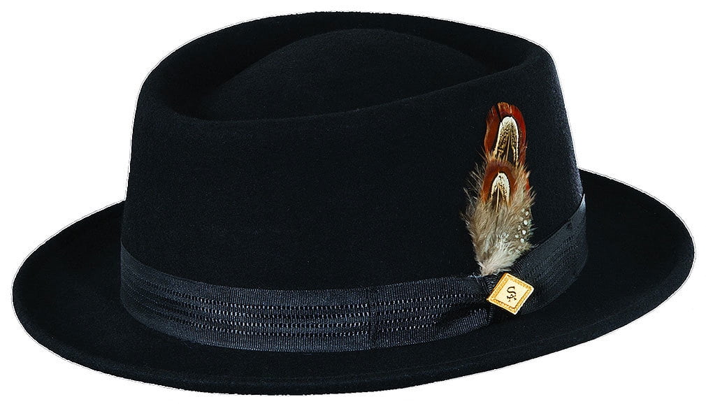 Stacy Adams Men's Wool Pork Pie Feather 