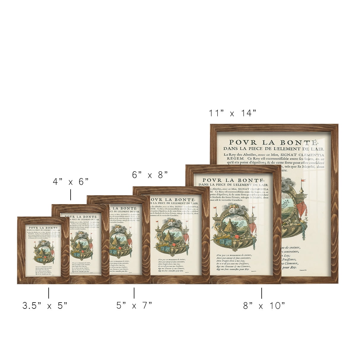 Printed Embellished Bookplate III - Framed Print w/glass - Walnut