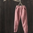 thumbnail image 4 of XDIAHBPL Casual Pants For Women Womens Pants Elastic Waist Straight Leg Corduroy Pants With Pockets, 4 of 5
