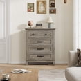 thumbnail image 5 of 4 Dresser for Bedroom, 34.8" Tall Vertical Drawer Dresser with Large Storage, Freestanding Wooden Closet Chest for Bedroom, Living Room, 5 of 5