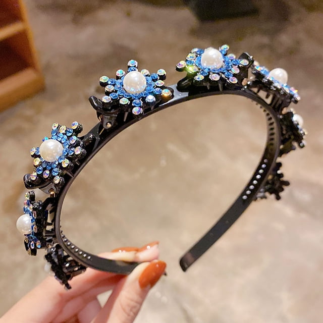 Accesorios para el cabello de la horquilla rota de la banda del pelo de la banda del pelo del Rhinestone de la perla Wmkox8yii fajkfhkj4940