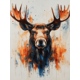 thumbnail image 1 of Qisvanset Framed Canvas Wall Art 12x16 Inch Watercolor Canadian Moose Hangable Wall Art, 1 of 5