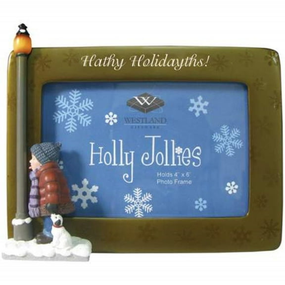 4 x 6 Inch Kid Kissing Frozen Pole Hathy Holidayths Picture Frame