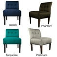 thumbnail image 4 of MJL Furniure Designs MJL Furniture Samantha Blue/Brown Fabric/Wood Button-tufted Lucky Accent Chair Platinum, 4 of 5