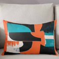 thumbnail image 3 of Burnt Orange Black Teal Throw Pillow Cover 12 x 20 Inch Decorative Pillow Cover Color Block Abstract Geometric Lumbar Pillowcase Seasonal Rectangle Cushion Case for Couch Sofa Bed Living Room, 3 of 7
