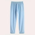 thumbnail image 6 of Lovskoo Womens Cotton Linen Pants Drawstring High Waisted Lantern Tapered Pants Loose Flax Ankle Trousers Summer Pants with Pocket Sky Blue XL, 6 of 9