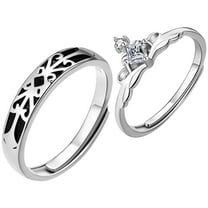 FONDOTIN 1 Pair Fashionable Open Rings Alloy Finger Accessories Adjustable for Couples and Daily Wear