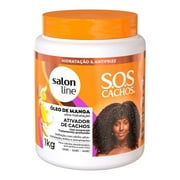 Salon Line Curl Activator SOS Curls Mango Oil, Hair Treatment for Defined and Hydrated Curls, 1kg(35.2oz) - Vegan, No Testing on Animals