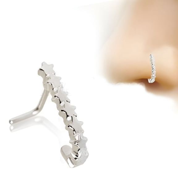 DESIGNICE Stainless Steel Star L Bend Half Nose Hoop