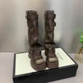 thumbnail image 2 of Nuevos zapatos planos de Otoño Invierno para mujer, Botas Largas de tacón para mujer, botas de caballero de cuero de alta calidad, botas informales hasta la rodilla, 2 of 5