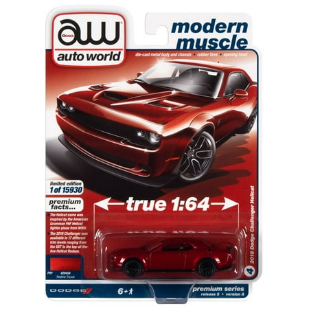 2018 Dodge Challenger Hellcat Redline Tricoat Poly Solid Pack 1/64 AWSP088A