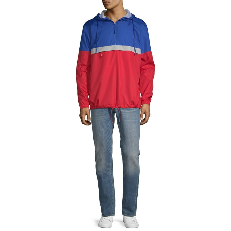 No Boundaries Men s Half Zip Windbreaker up to Size 5XL Walmart