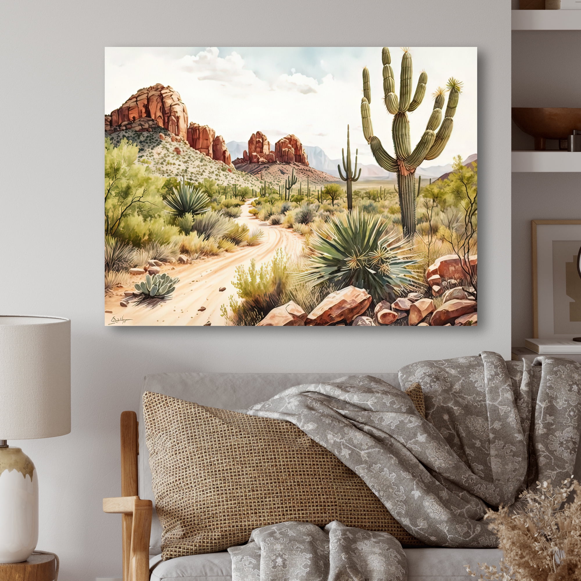 Designart Arizona Desert Scenery II Canvas Wall Art