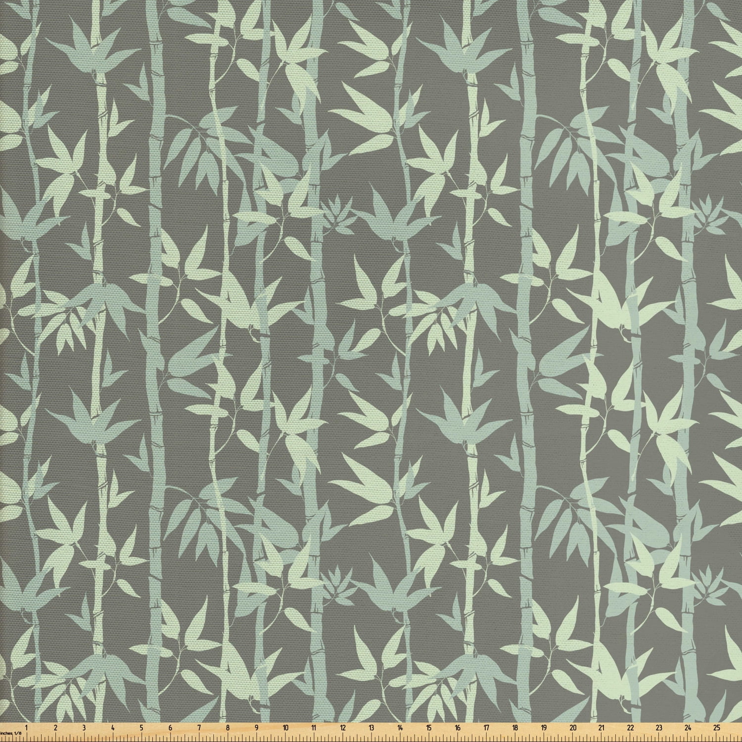 Bamboo Fabric by The Yard, Botanical Plant Themed Leaves and Stems