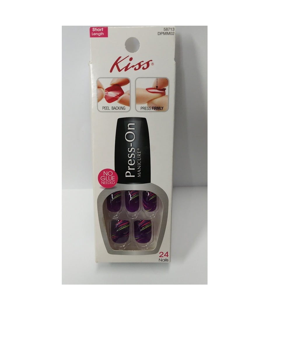 KISS Press-On Manicure Nails Short Length - Tabloid Buzz Purple 58713 DPMM02