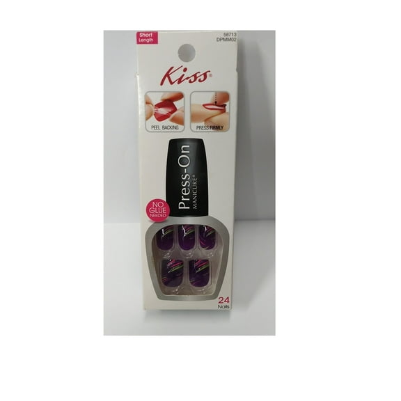 KISS Press-On Manicure Nails Short Length - Tabloid Buzz Purple 58713 DPMM02