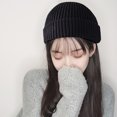 thumbnail image 3 of Gorro de punto cálido de invierno unisex Gorro elástico a prueba de viento (negro) Likrtyny Para estrenar, 3 of 8