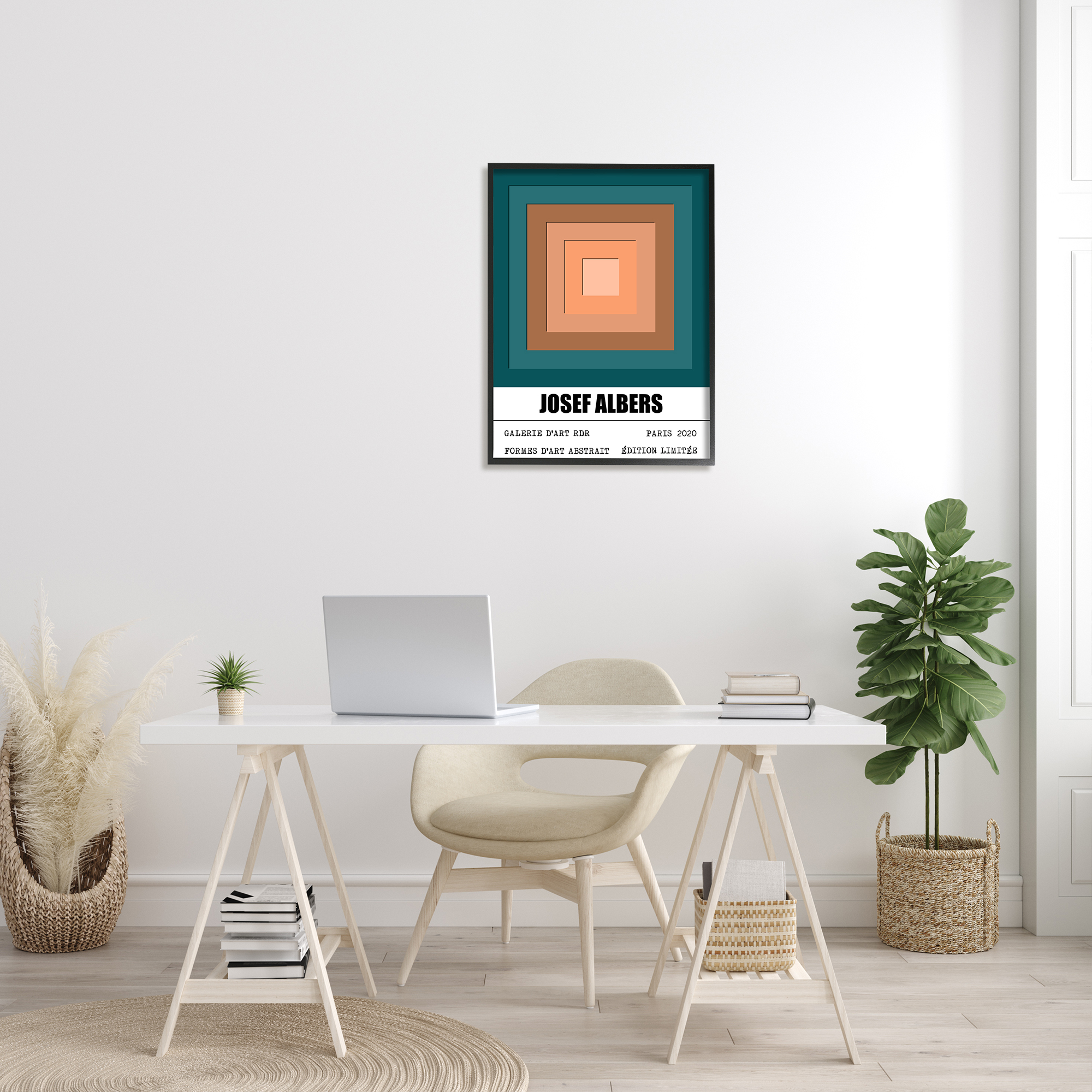 Stupell Industries Traditional Albers Abstraction Layered Geometric Square Forms, 24 x 30, Designed by Ros Ruseva