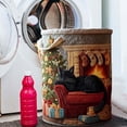 thumbnail image 7 of Quilted Laundry Basket with Handles, Cat Pattern Quilted Storage Basket, Large Soft Fabric Storage Hamper for Nursery, Bedroom, Laundry Room, 7 of 7