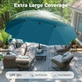 thumbnail image 3 of Alpha Joy 13x6.5ft Double-Sided Extra Large Outdoor Patio Market Rectangle Umbrella with Crank Handle, Cerulean, 3 of 6