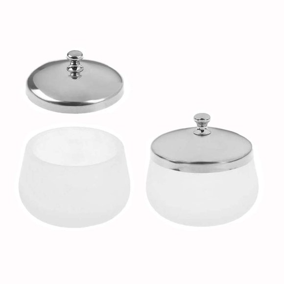 Plato Dappen De Vidrio Mate Con Tapa De Acero Inoxidable, 2 Piezas, Polvo Acrílico Para Decoración De Uñas, Herramientas Para Decoración De Uñas, Vaso De Vidrio