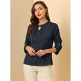 thumbnail image 3 of INSPIRE CHIC Haut à Enfiler Plissé à Manches 3/4 pour Femmes, 3 of 6