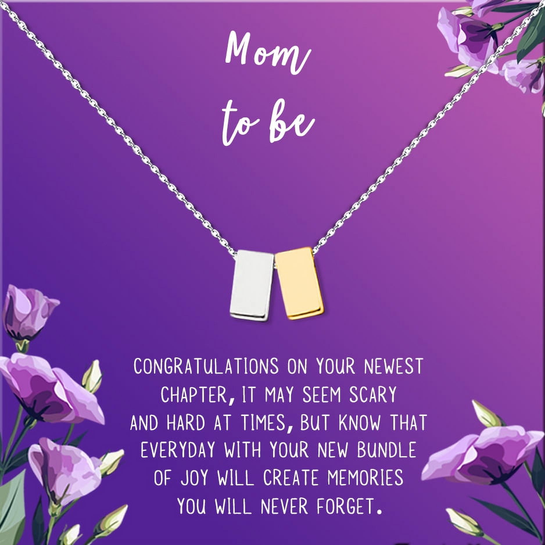 Mom to Be Mother's Day Gift, New Mom Mother's Day Gift, Gift for New Mom, New Mom Gift Box, New Mom Gift for Her, Gifts for New Mom, Congratulations Gift [Silver and Gold Cube,Purple Gradient]
